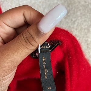 red faux fur dress size xs